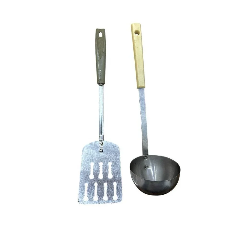 Vintage Metal Soatula And Ladle USA Stainless Steel